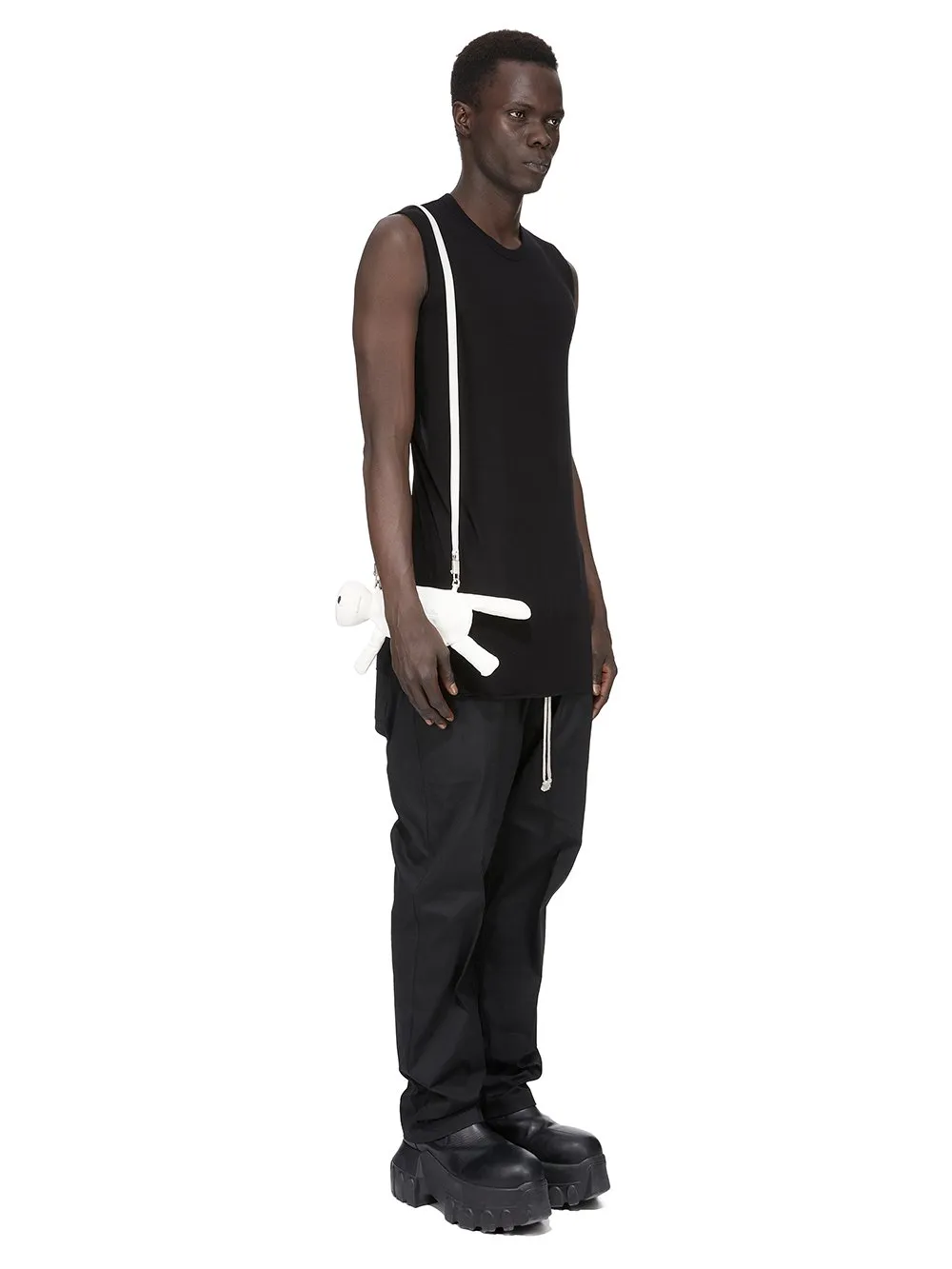 Rick Owens Hun Cyclop In Chalk White Lamb Leather