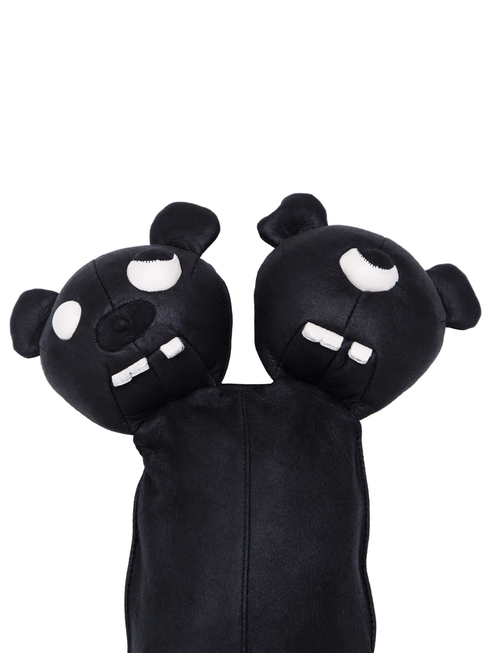 Rick Owens Hun Siamese Bear In Black Lamb Leather