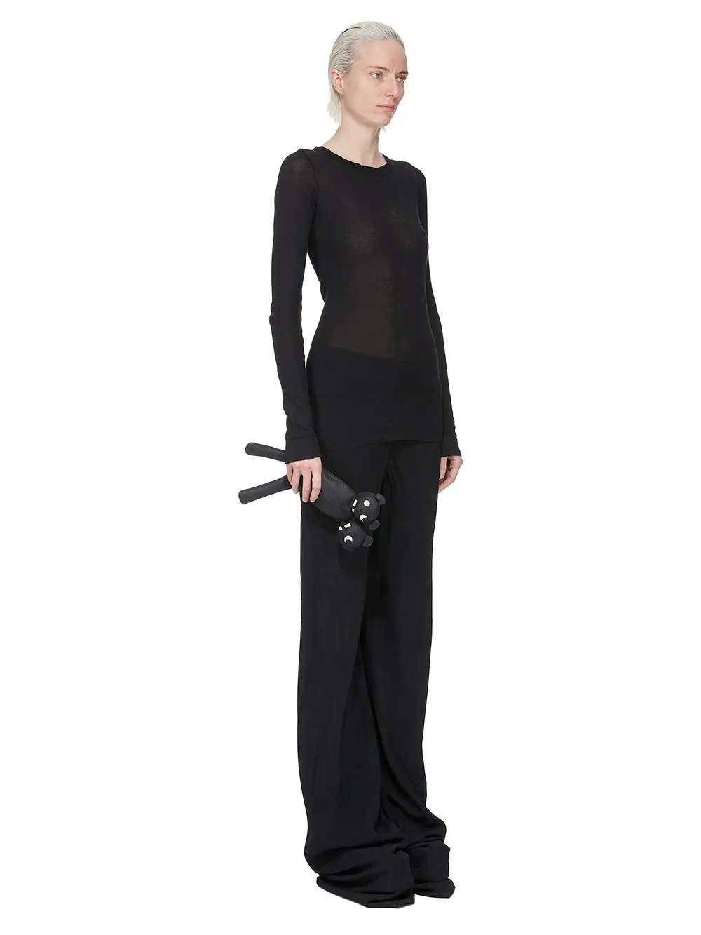 Rick Owens Hun Siamese Bear In Black Lamb Leather