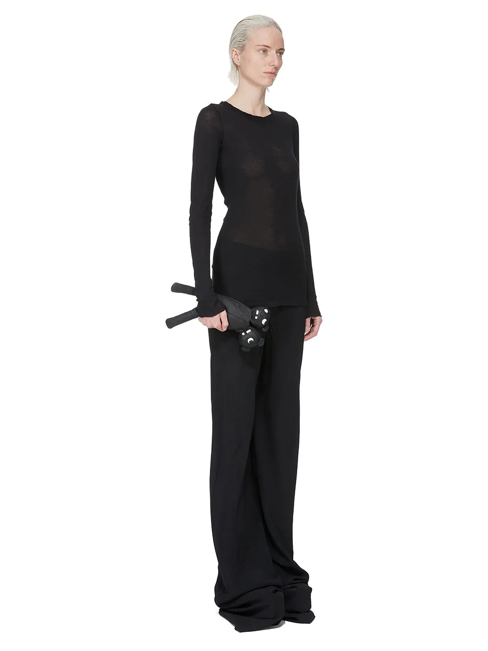 Rick Owens Hun Siamese Bear In Black Lamb Leather