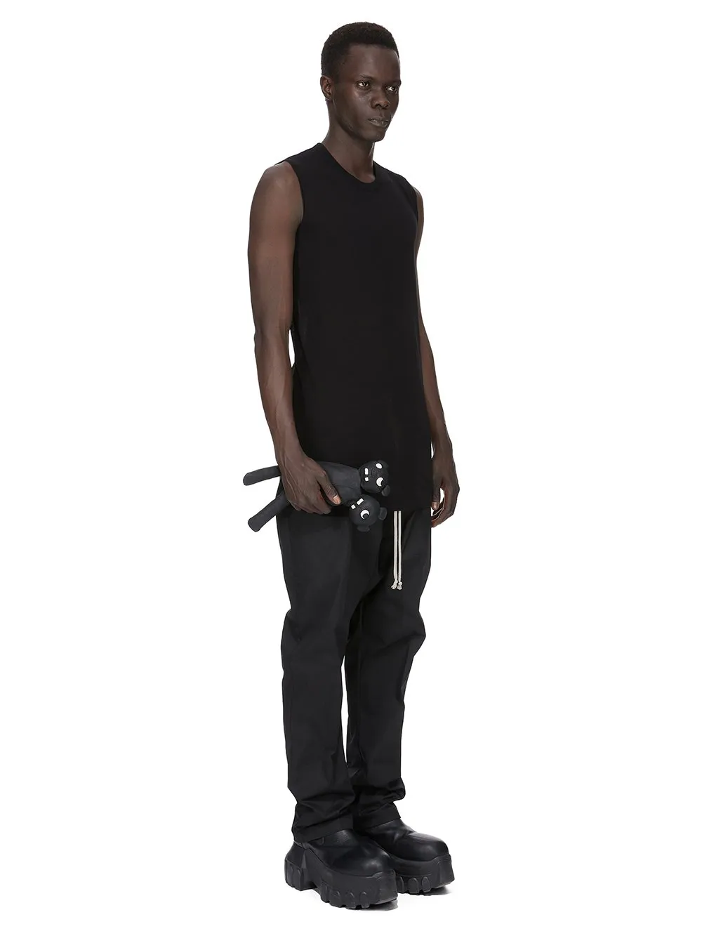 Rick Owens Hun Siamese Bear In Black Lamb Leather