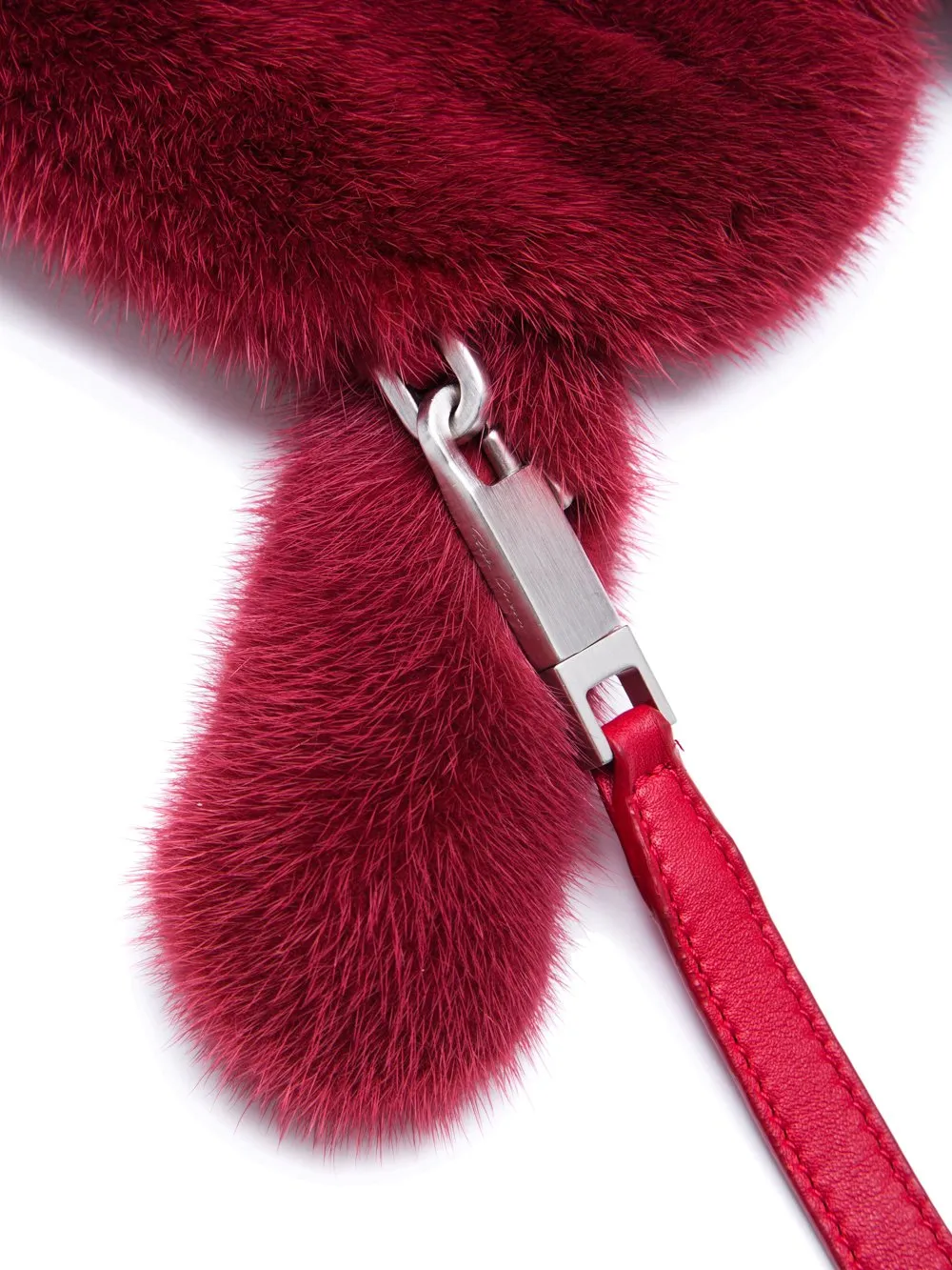 Rick Owens Hun Cyclop In Cardinal Red In Real Mink Fur