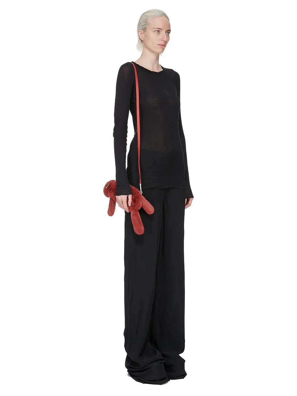 Rick Owens Hun Cyclop In Cardinal Red In Real Mink Fur