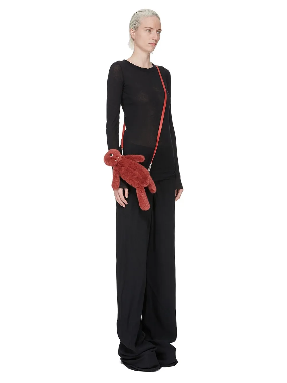 Rick Owens Hun Cyclop In Cardinal Red In Real Mink Fur