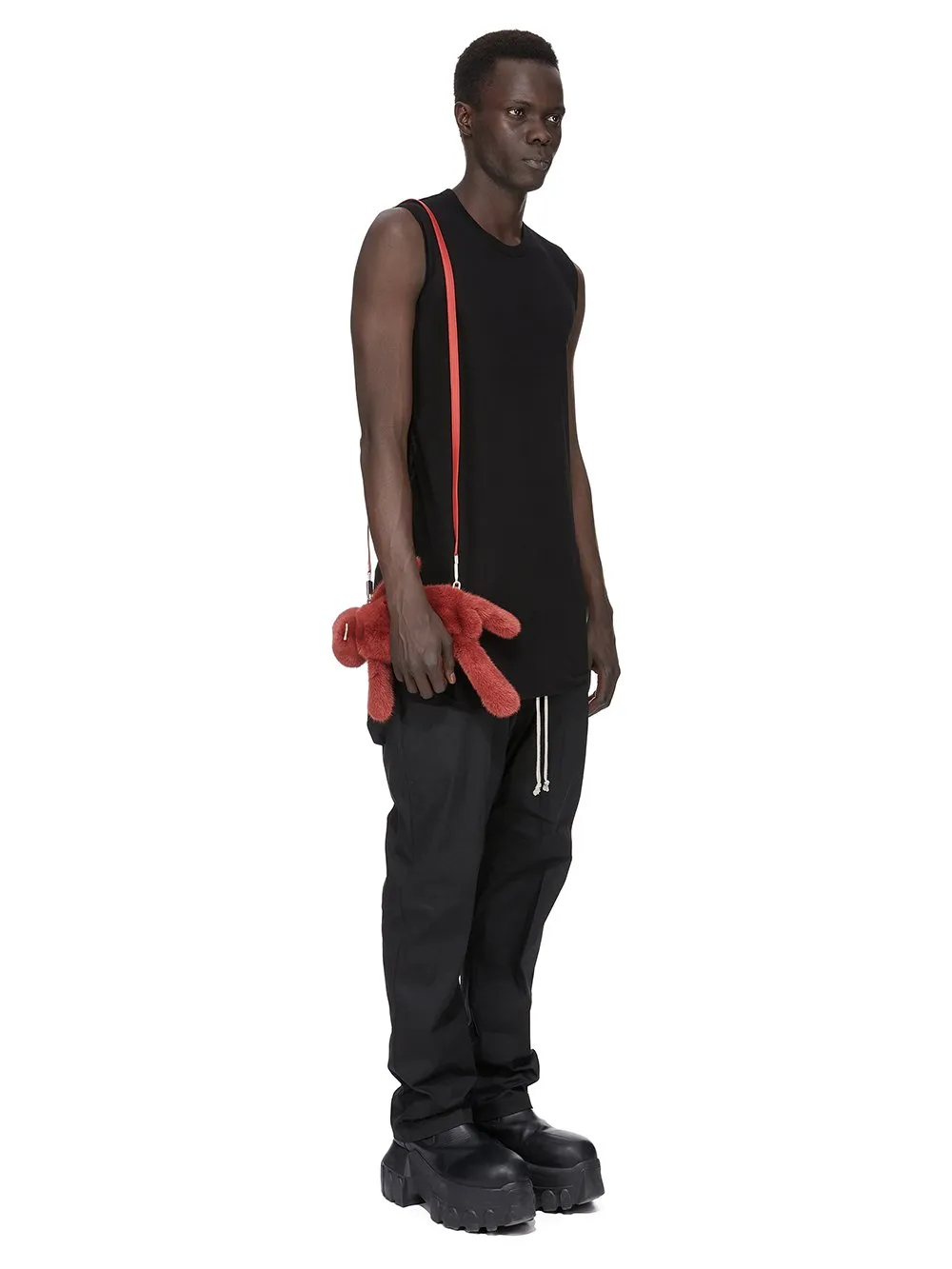 Rick Owens Hun Cyclop In Cardinal Red In Real Mink Fur