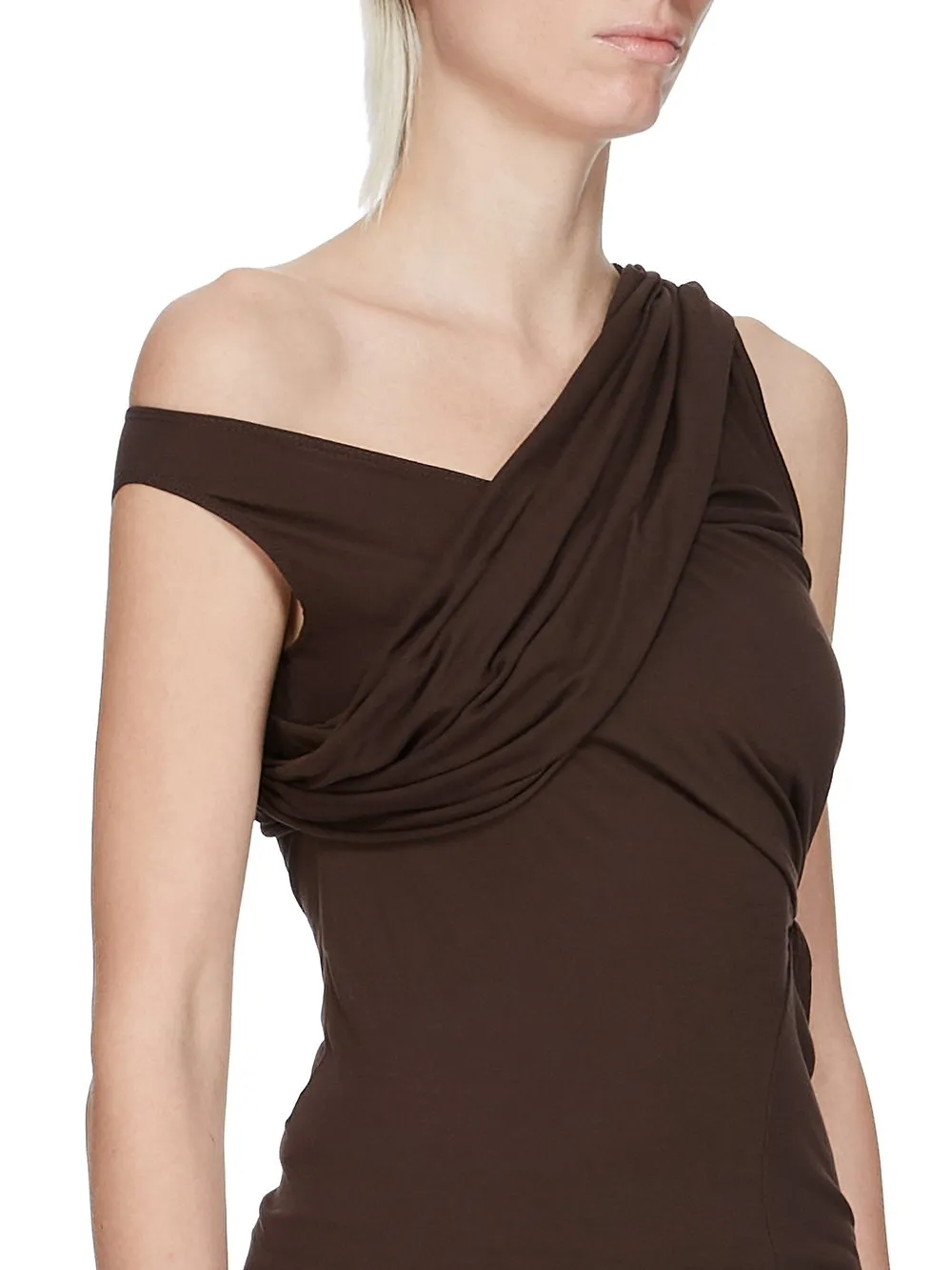 Rick Owens Concordians Sahara Top In Raisin Fluid Viscose Jersey