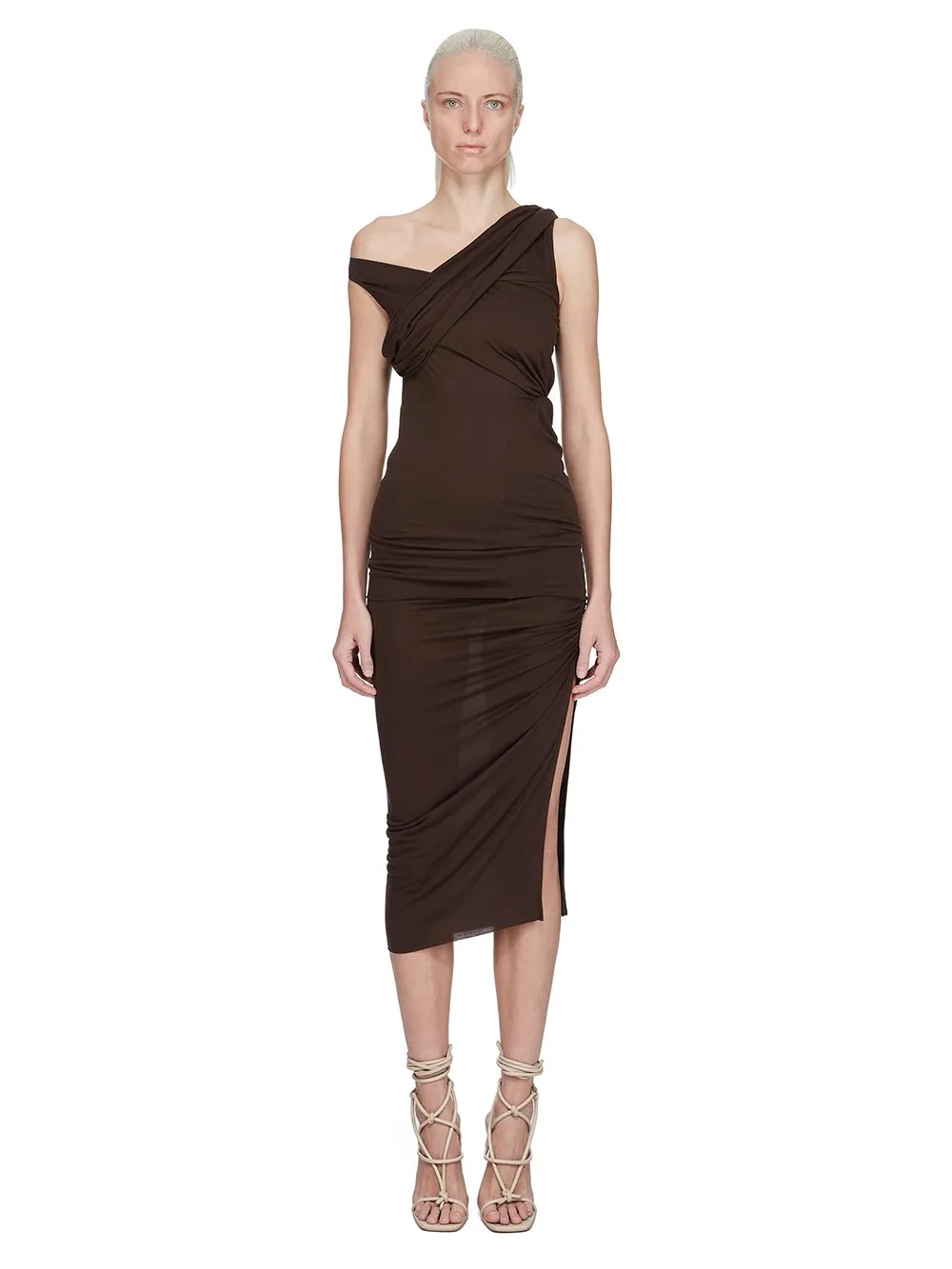 Rick Owens Concordians Sahara Top In Raisin Fluid Viscose Jersey