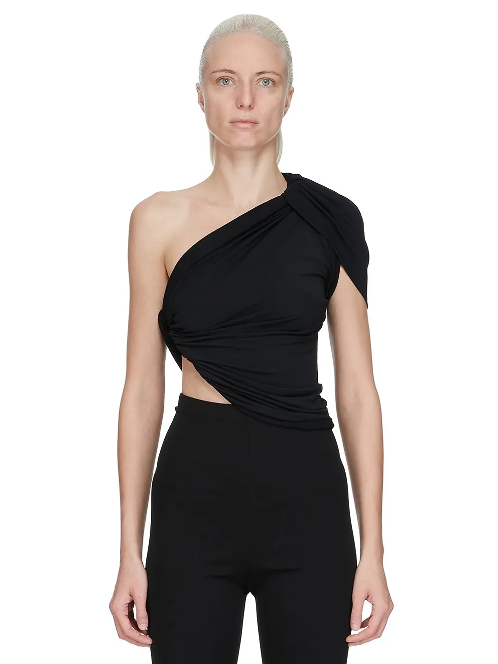 Rick Owens Concordians Anita Top In Black Viscose Crepe Jersey