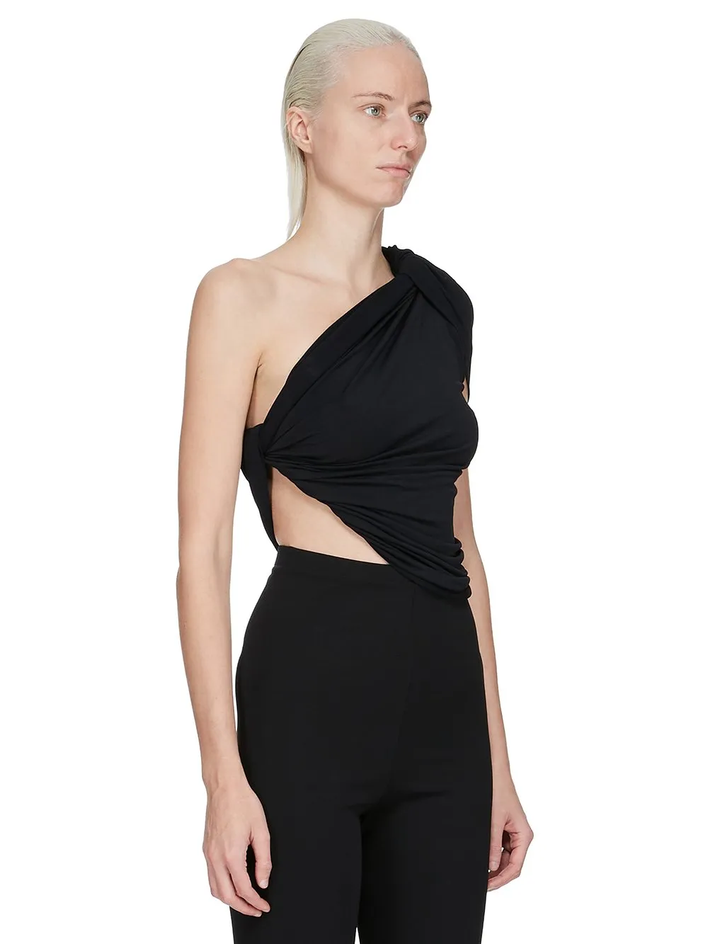 Rick Owens Concordians Anita Top In Black Viscose Crepe Jersey