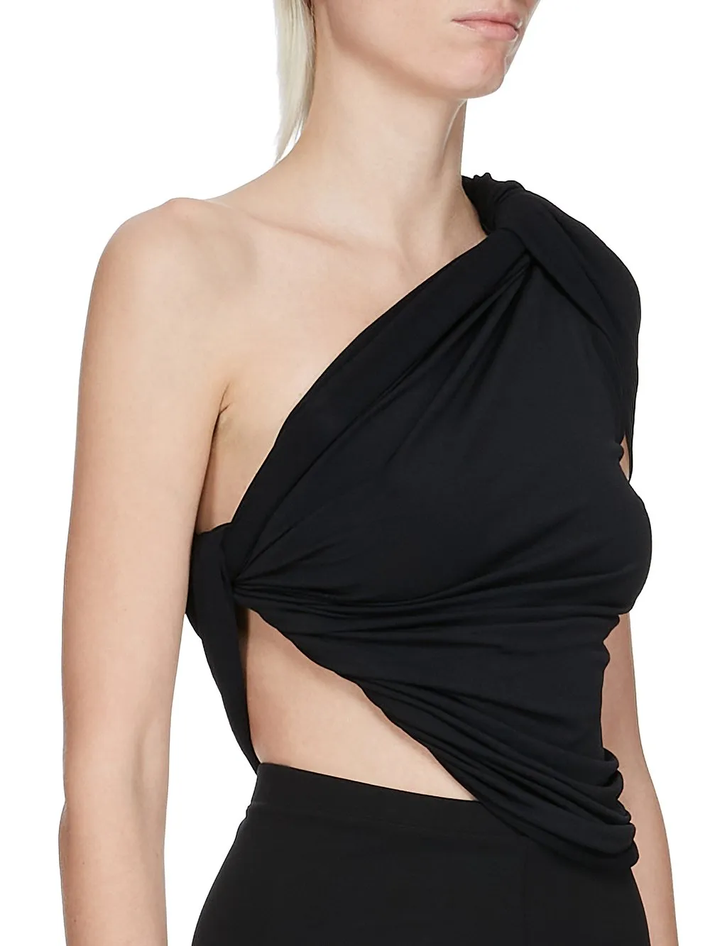 Rick Owens Concordians Anita Top In Black Viscose Crepe Jersey