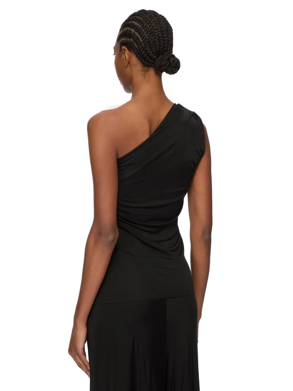 Rick Owens Concordians Hydra Top In Black Satin Viscose Jersey