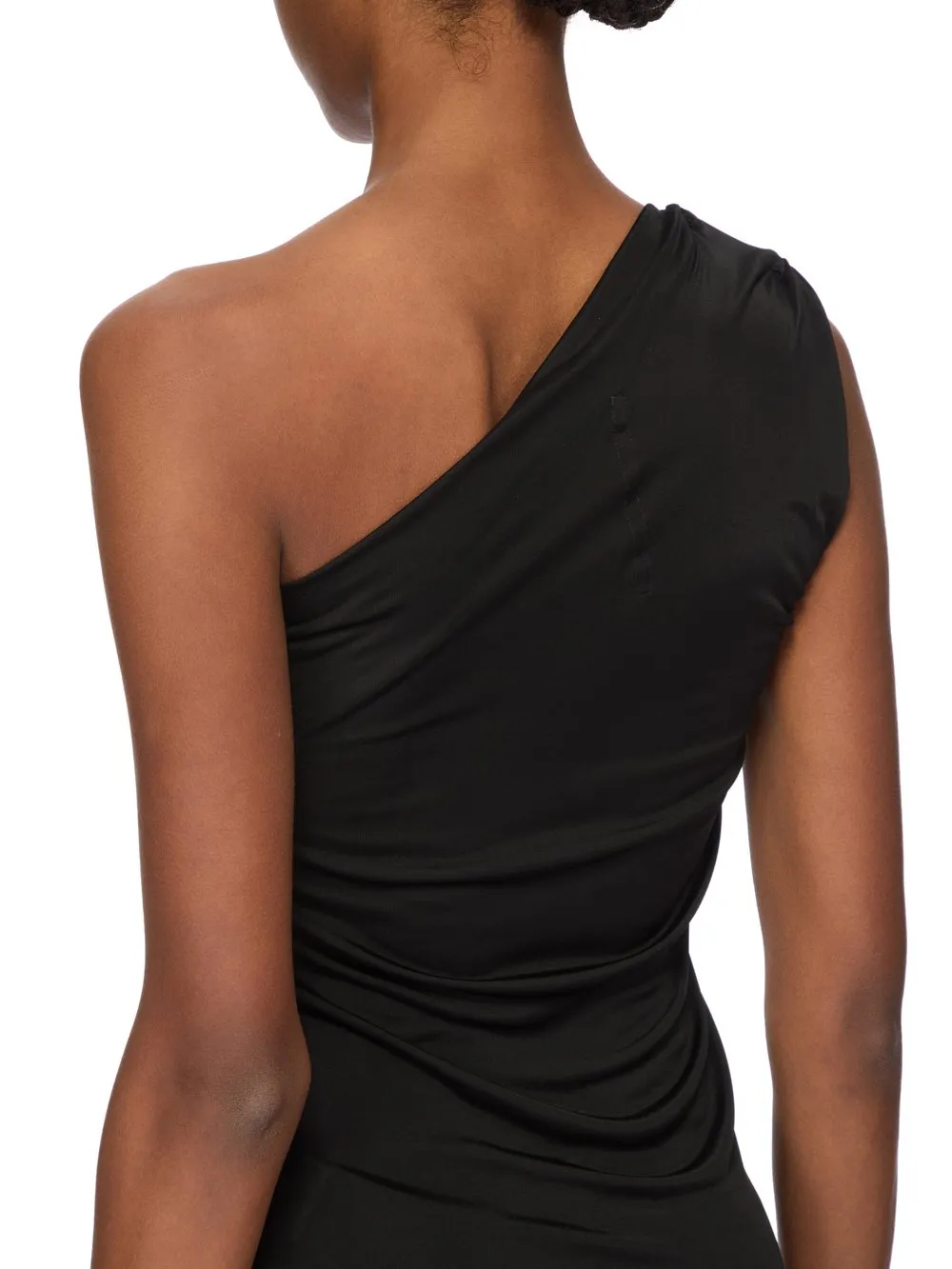 Rick Owens Concordians Hydra Top In Black Satin Viscose Jersey