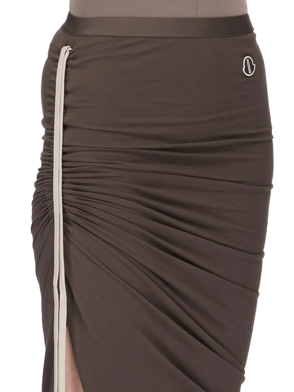 Moncler + Rick Owens Adjustable Skirt In Dark Dust Mediumweight Cotton Jersey
