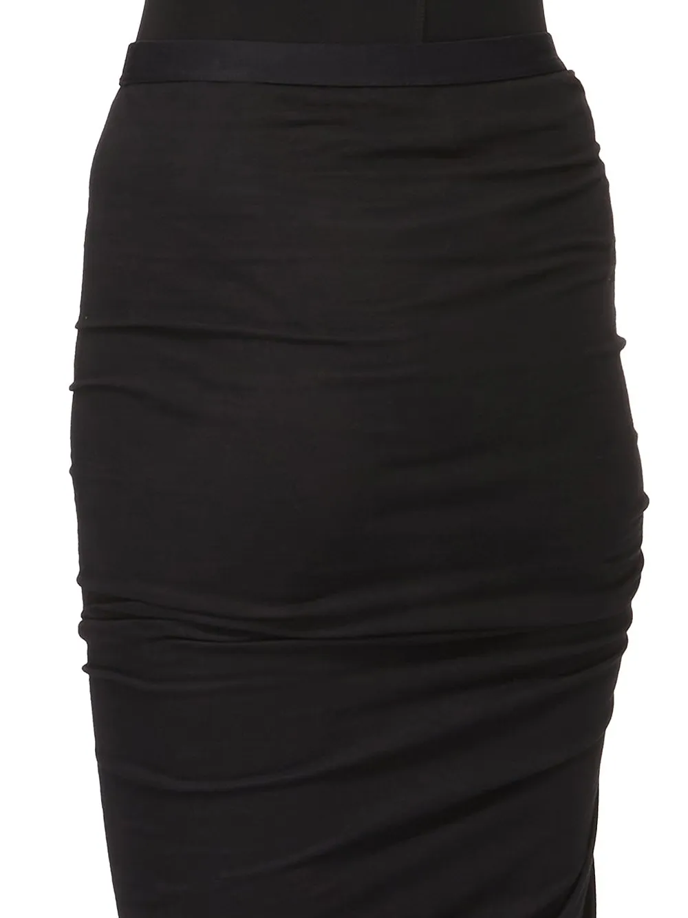 Moncler + Rick Owens Adjustable Skirt In Black Mediumweight Cotton Jersey