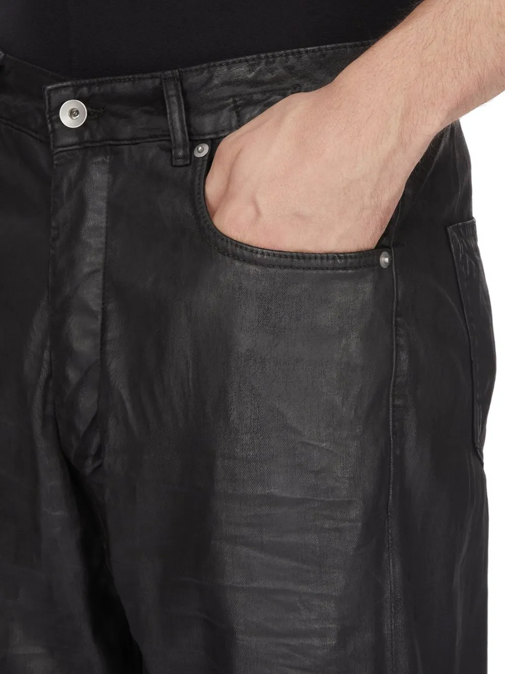Drkshdw Temple Geth Jeans In Black 8Oz Deep Black Denim