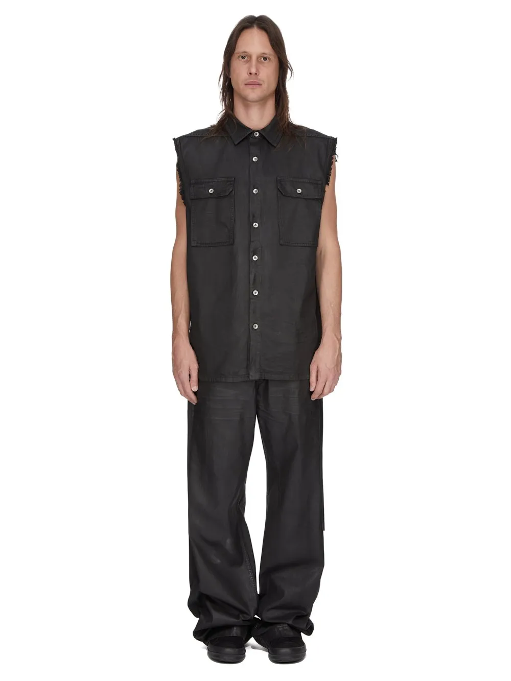 Drkshdw Temple Geth Jeans In Black 8Oz Deep Black Denim