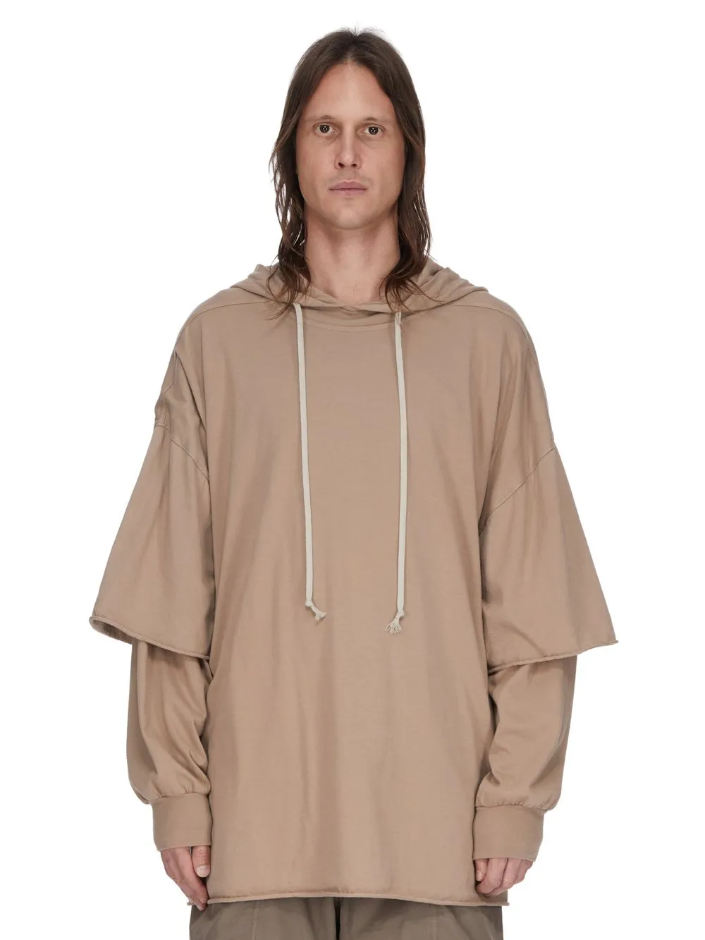 Drkshdw Temple Tommy Hustler Hoodie In Flesh Medium Weight Cotton Jersey