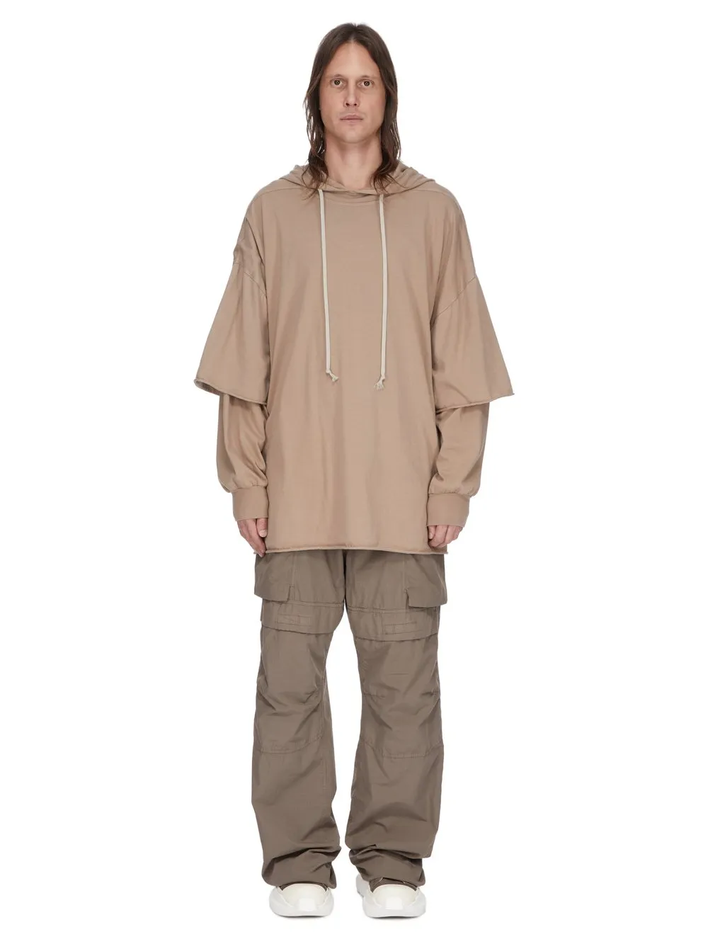 Drkshdw Temple Tommy Hustler Hoodie In Flesh Medium Weight Cotton Jersey