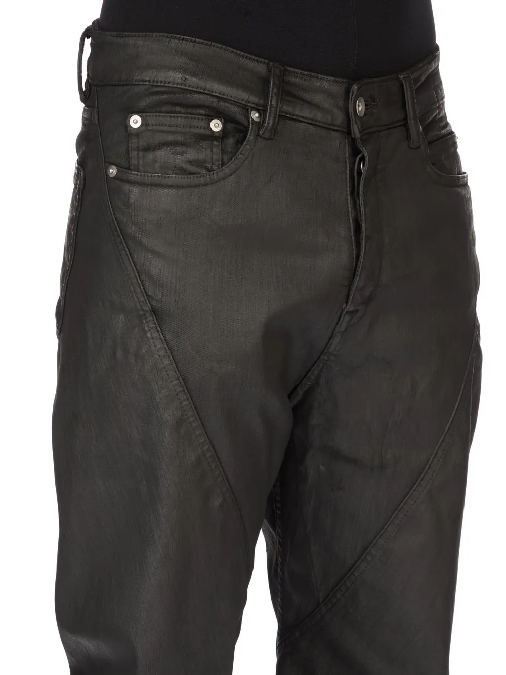 Drkshdw Temple Bias Bootcut In Black Deep Black Stretch Denim