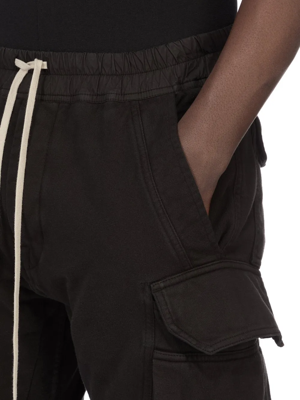 Drkshdw Temple Mastodon Cut In Deep Black Stretch Denim