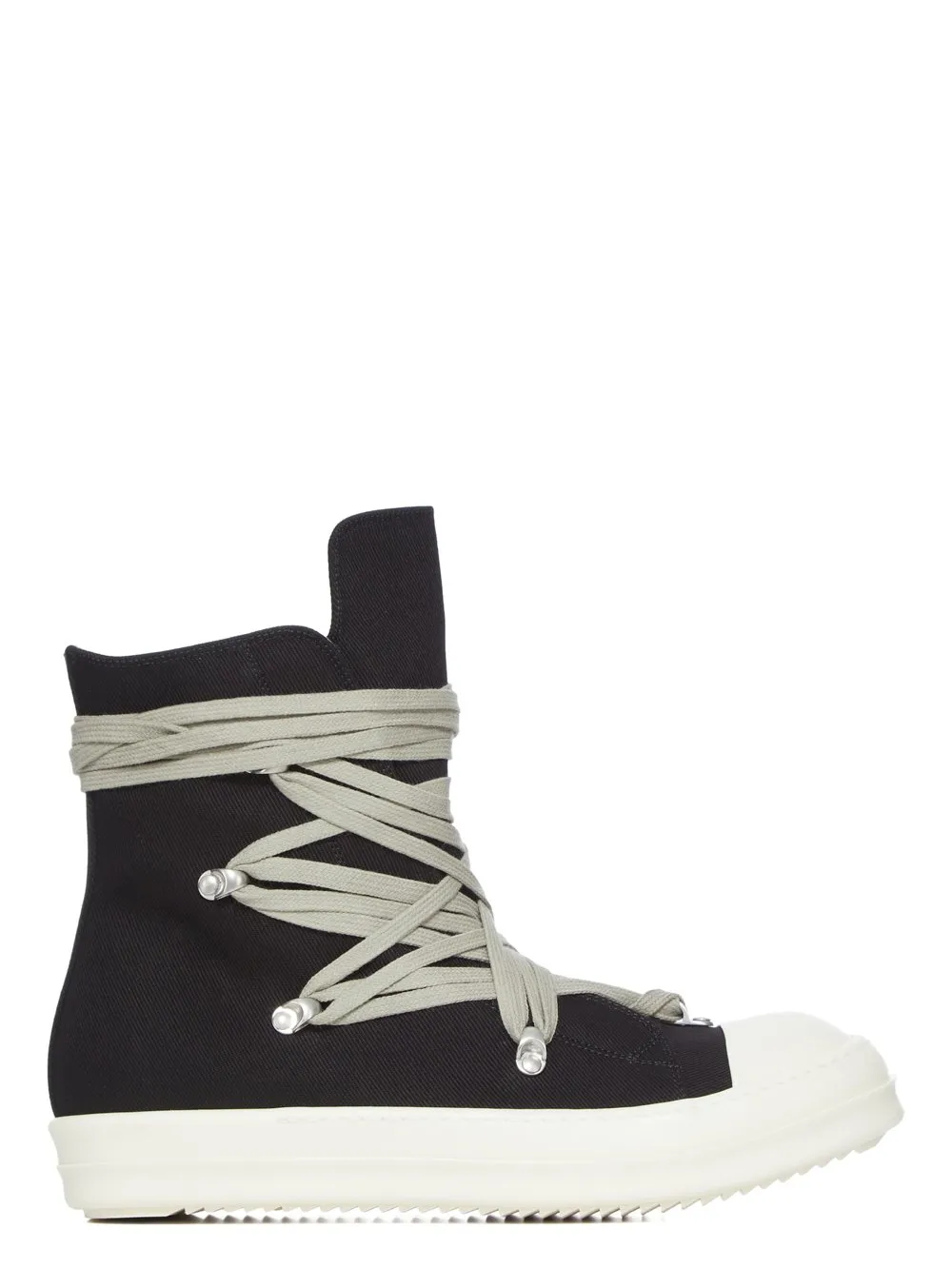 Drkshdw Temple Megalace Sneaks In Black/Milk/Milk 13Oz Overdyed Denim