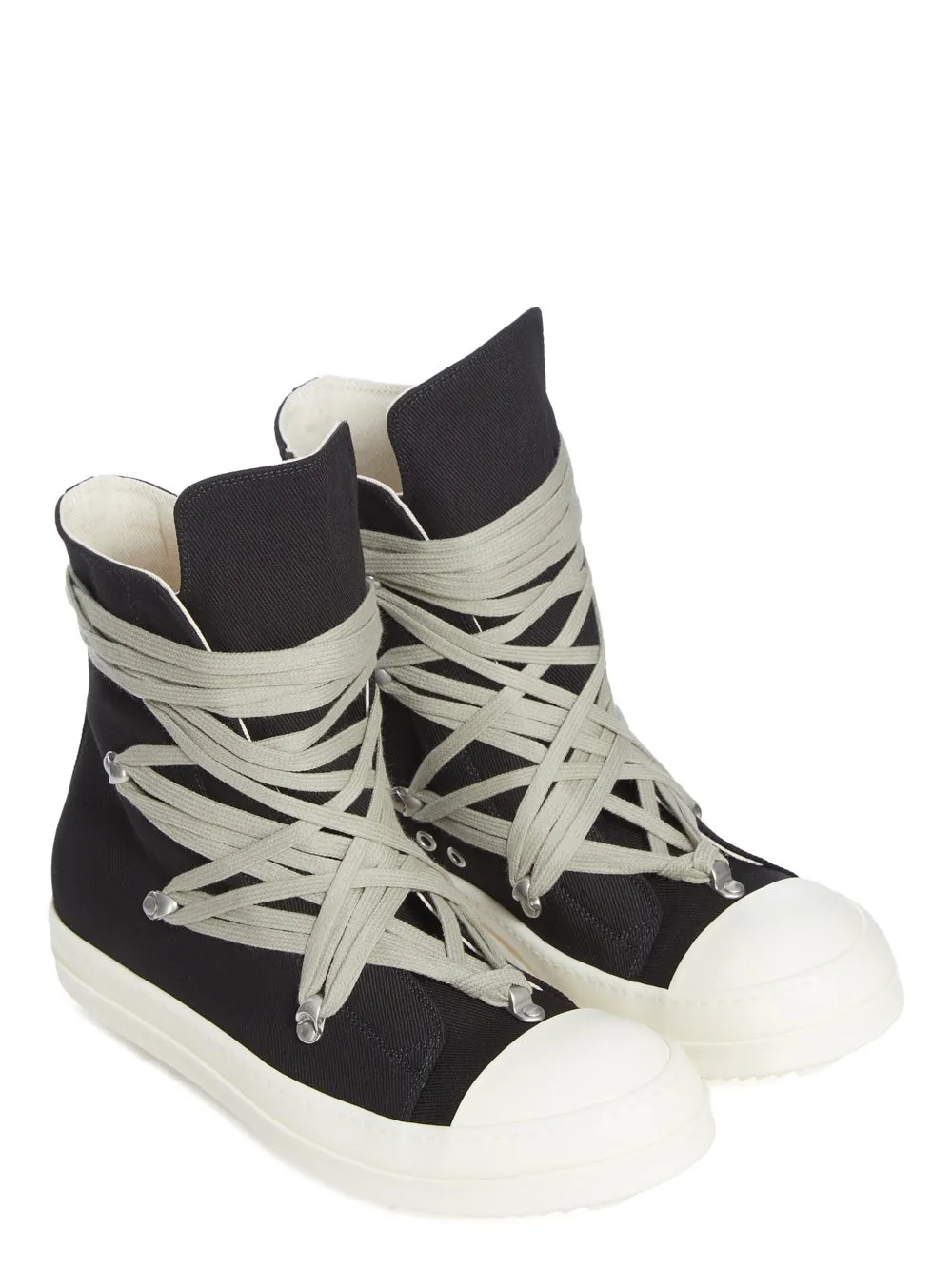 Drkshdw Temple Megalace Sneaks In Black/Milk/Milk 13Oz Overdyed Denim