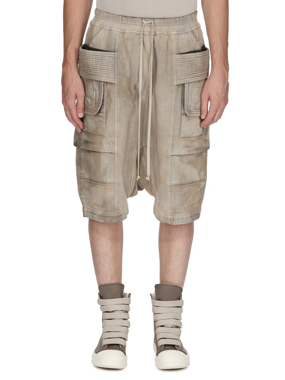 Drkshdw Temple Creatch Cargo Pods In Dust 13Oz Wash Denim