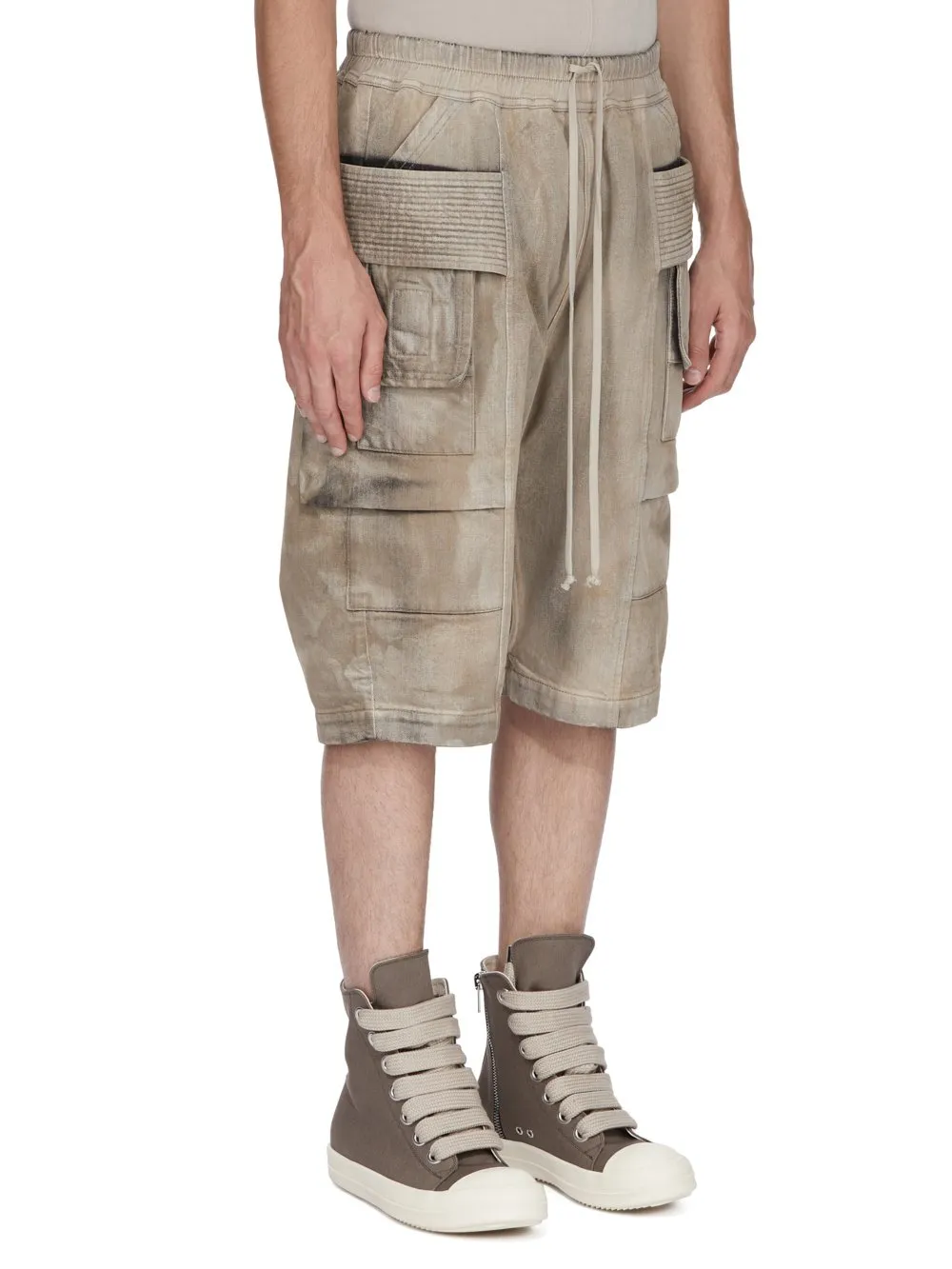 Drkshdw Temple Creatch Cargo Pods In Dust 13Oz Wash Denim