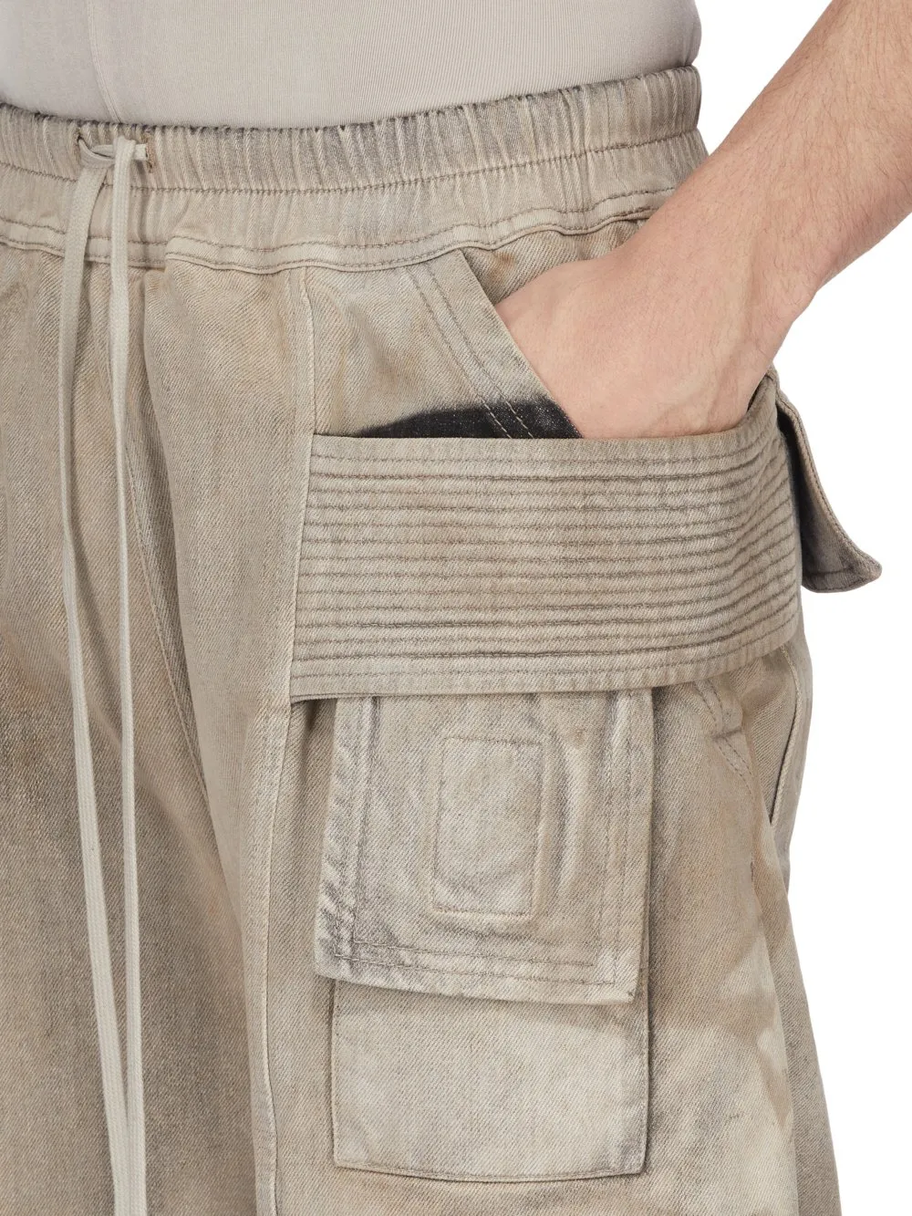 Drkshdw Temple Creatch Cargo Pods In Dust 13Oz Wash Denim