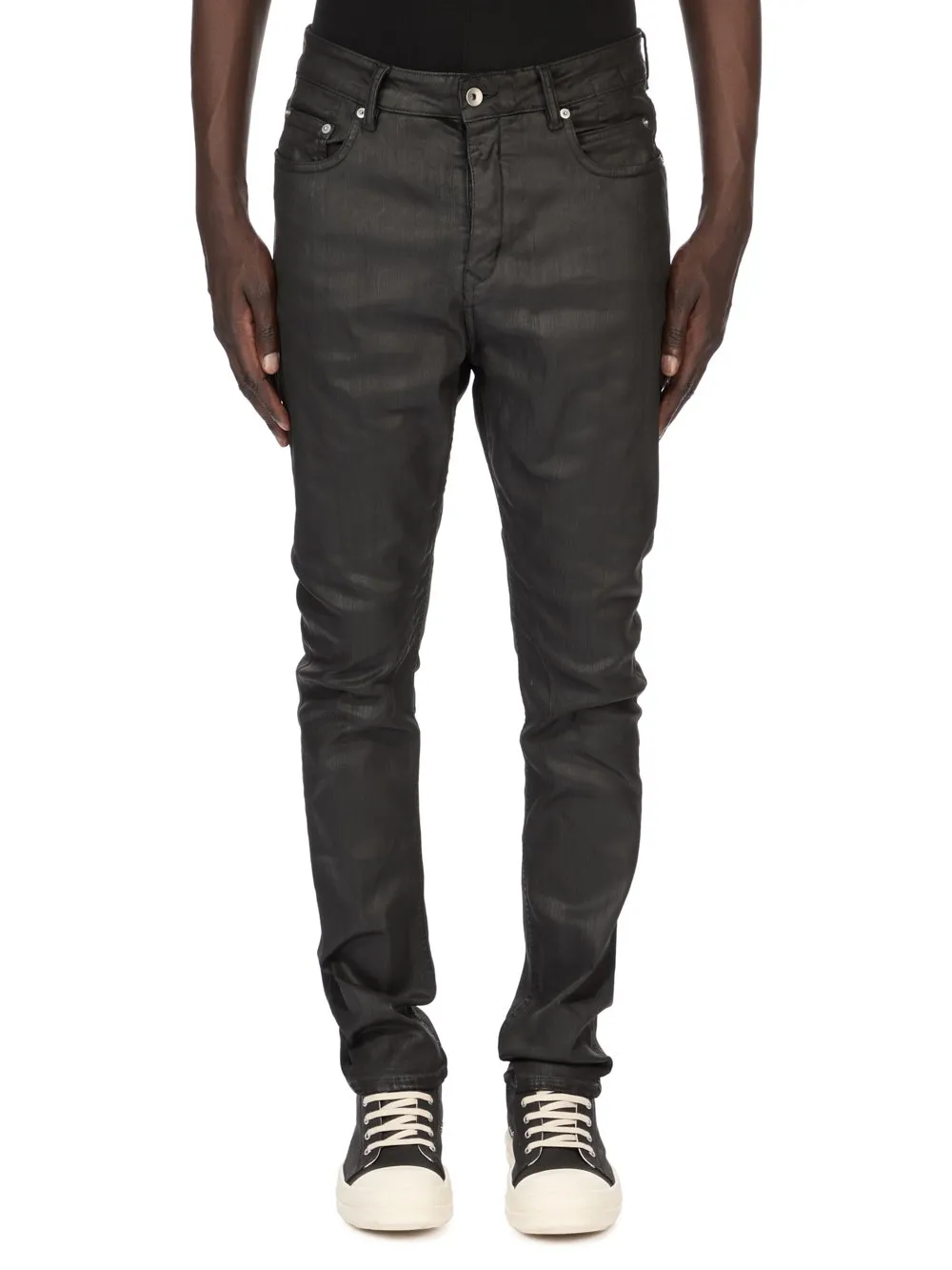 Drkshdw Temple Detroit Cut In Deep Black Stretch Denim