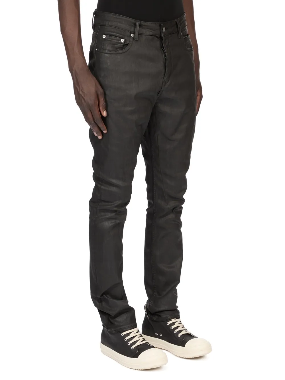 Drkshdw Temple Detroit Cut In Deep Black Stretch Denim