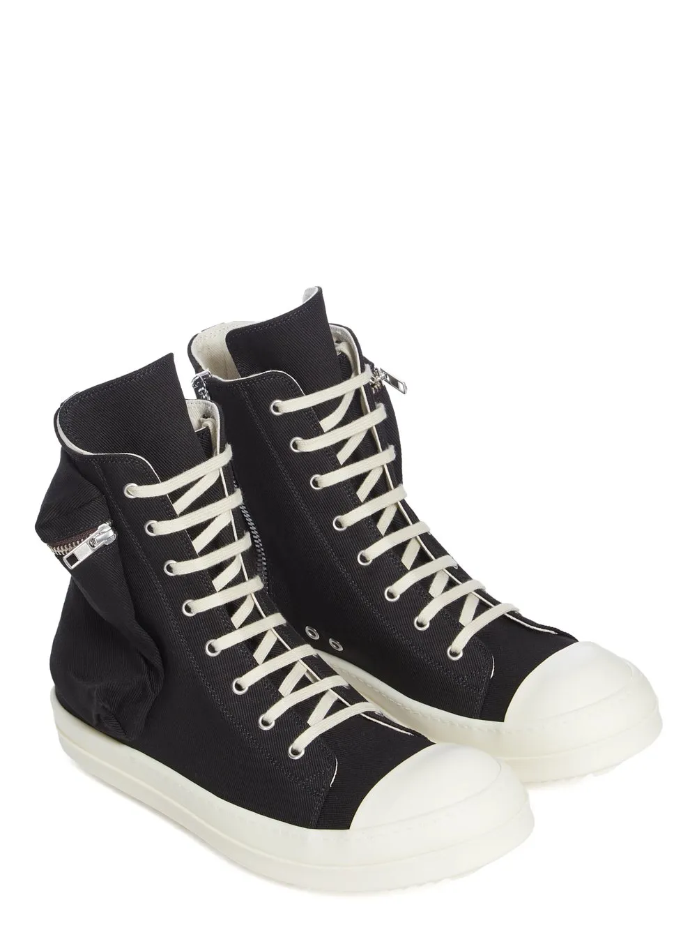 Drkshdw Temple Cargo Sneaks In Black/Milk/Milk 13Oz Overdyed Denim