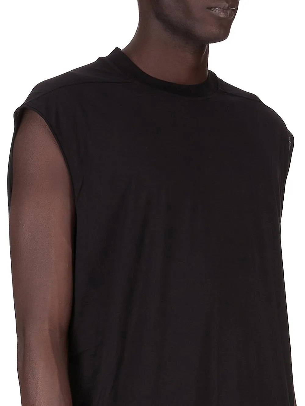 Drkshdw Concordians Tarp T In Black Cotton Gauze Jersey