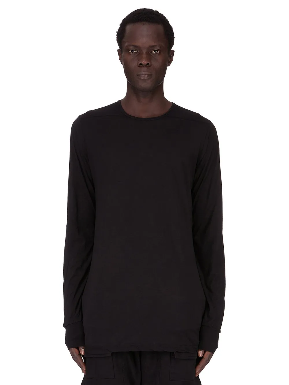 Drkshdw Concordians Ls Level T In Black Cotton Gauze Jersey