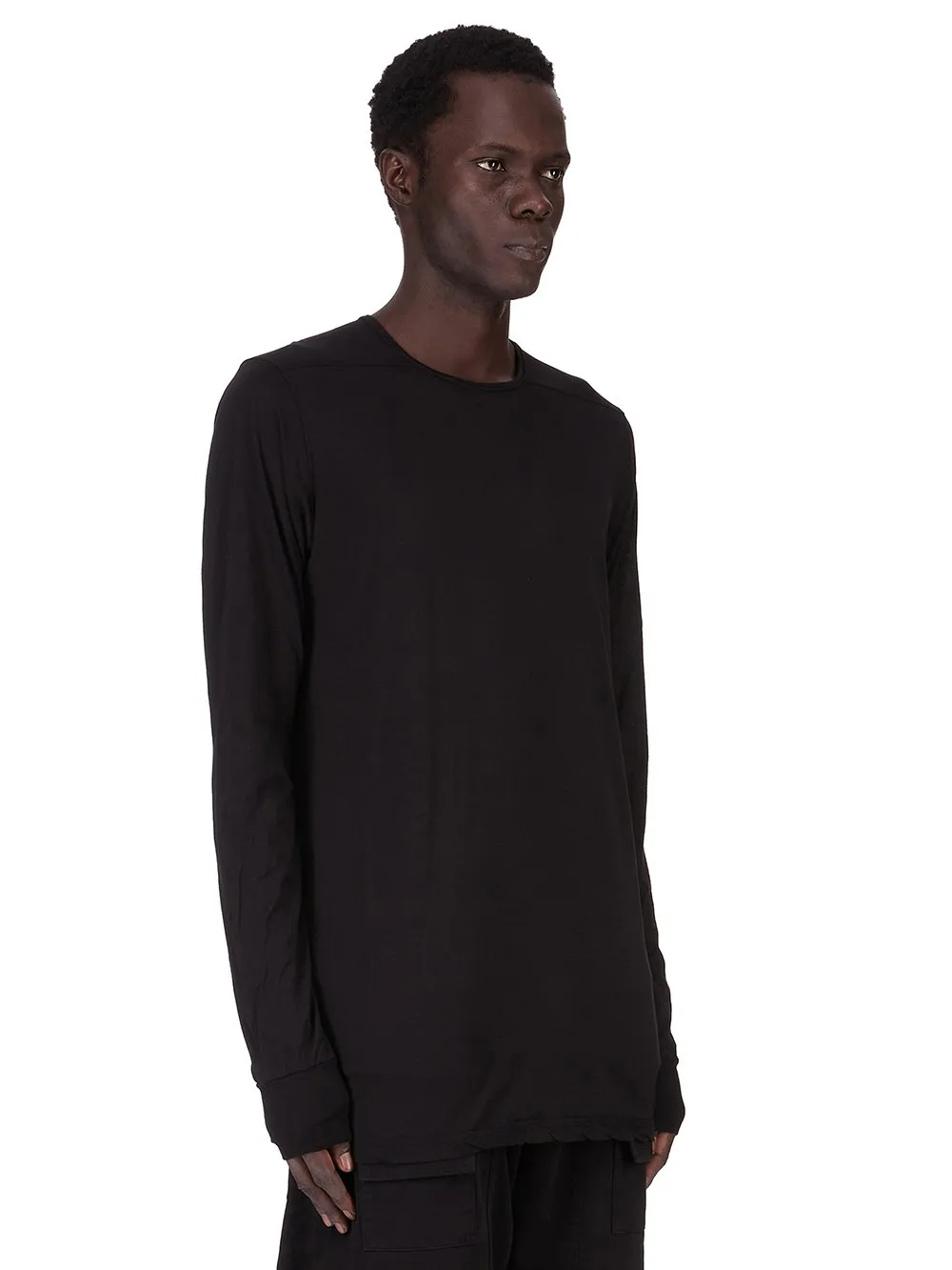 Drkshdw Concordians Ls Level T In Black Cotton Gauze Jersey