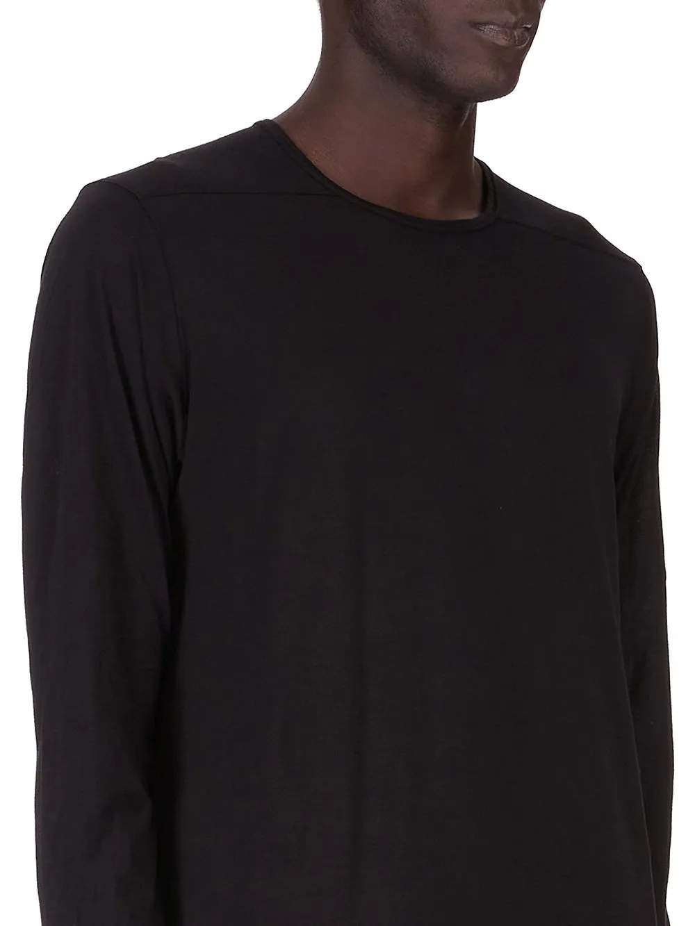 Drkshdw Concordians Ls Level T In Black Cotton Gauze Jersey