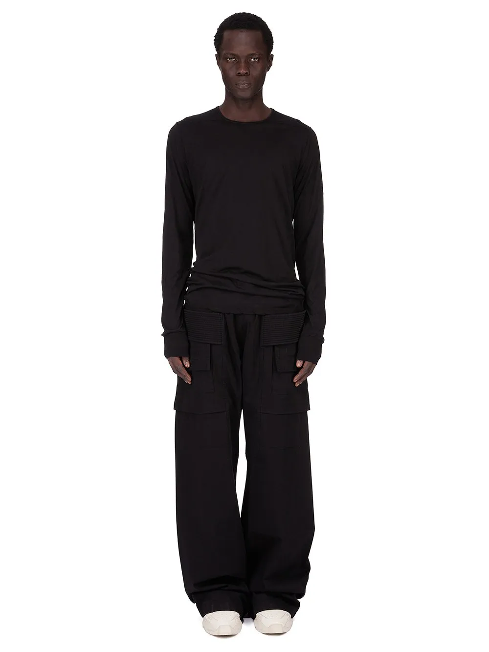 Drkshdw Concordians Ls Level T In Black Cotton Gauze Jersey