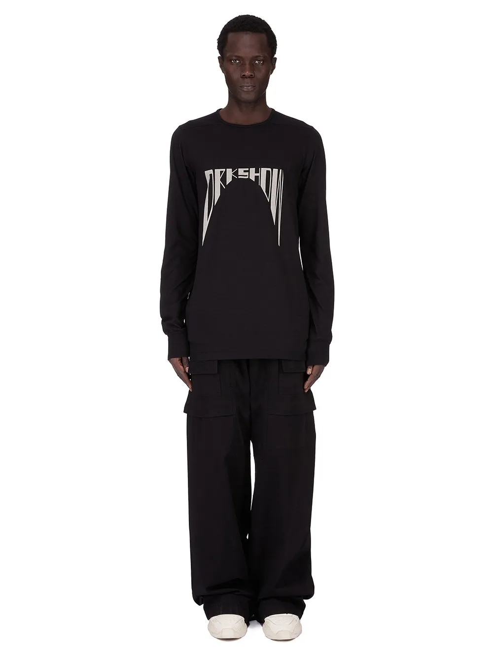 Drkshdw Concordians Level Ls T In Black Medium Weight Cotton Jersey