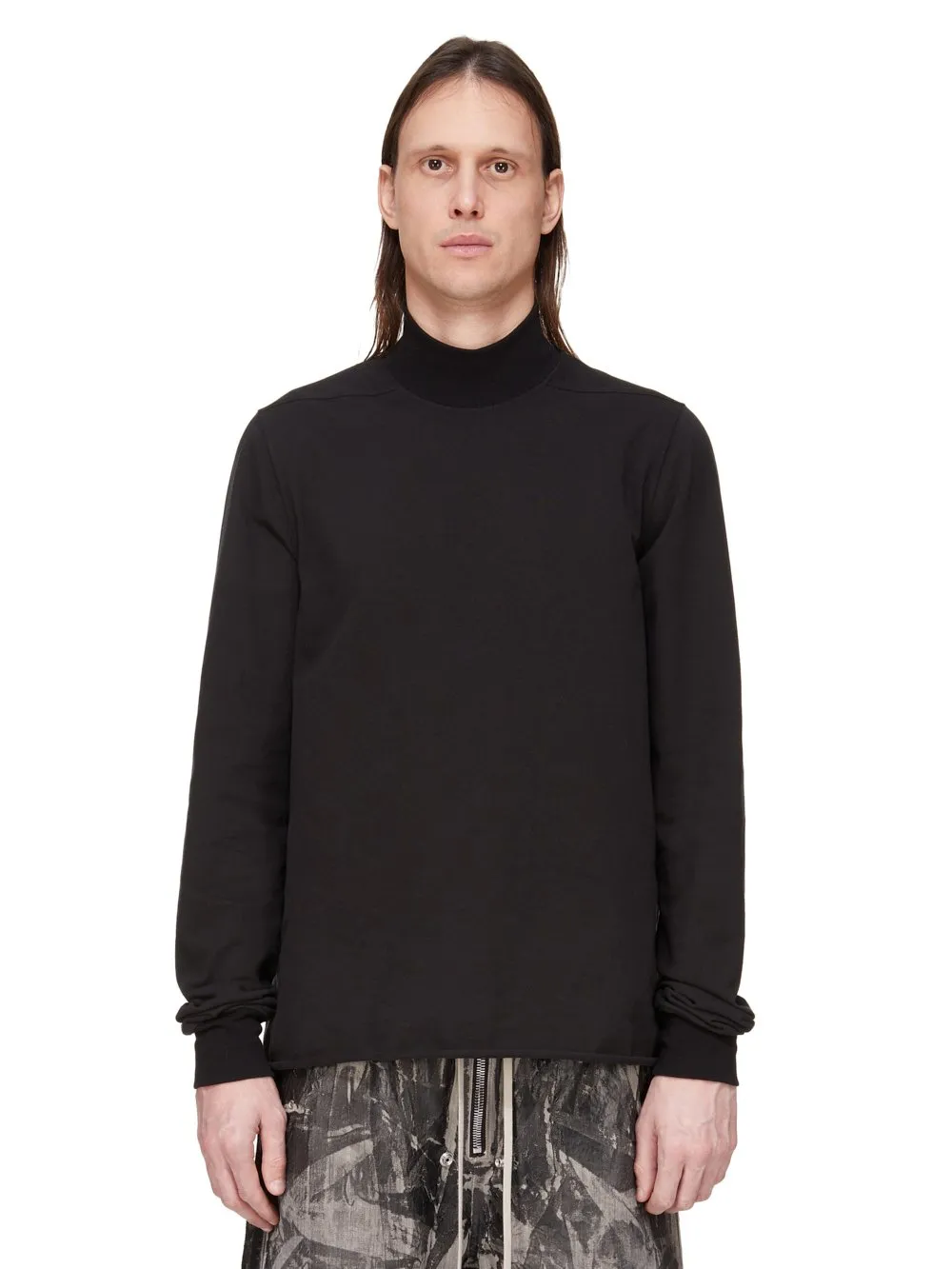 Drkshdw Concordians Headon Dbl Sweater In Black Compact Heavy Jersey
