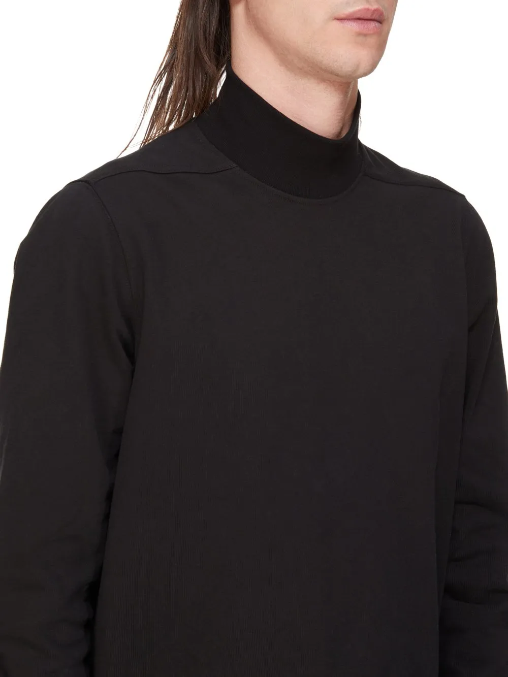 Drkshdw Concordians Headon Dbl Sweater In Black Compact Heavy Jersey