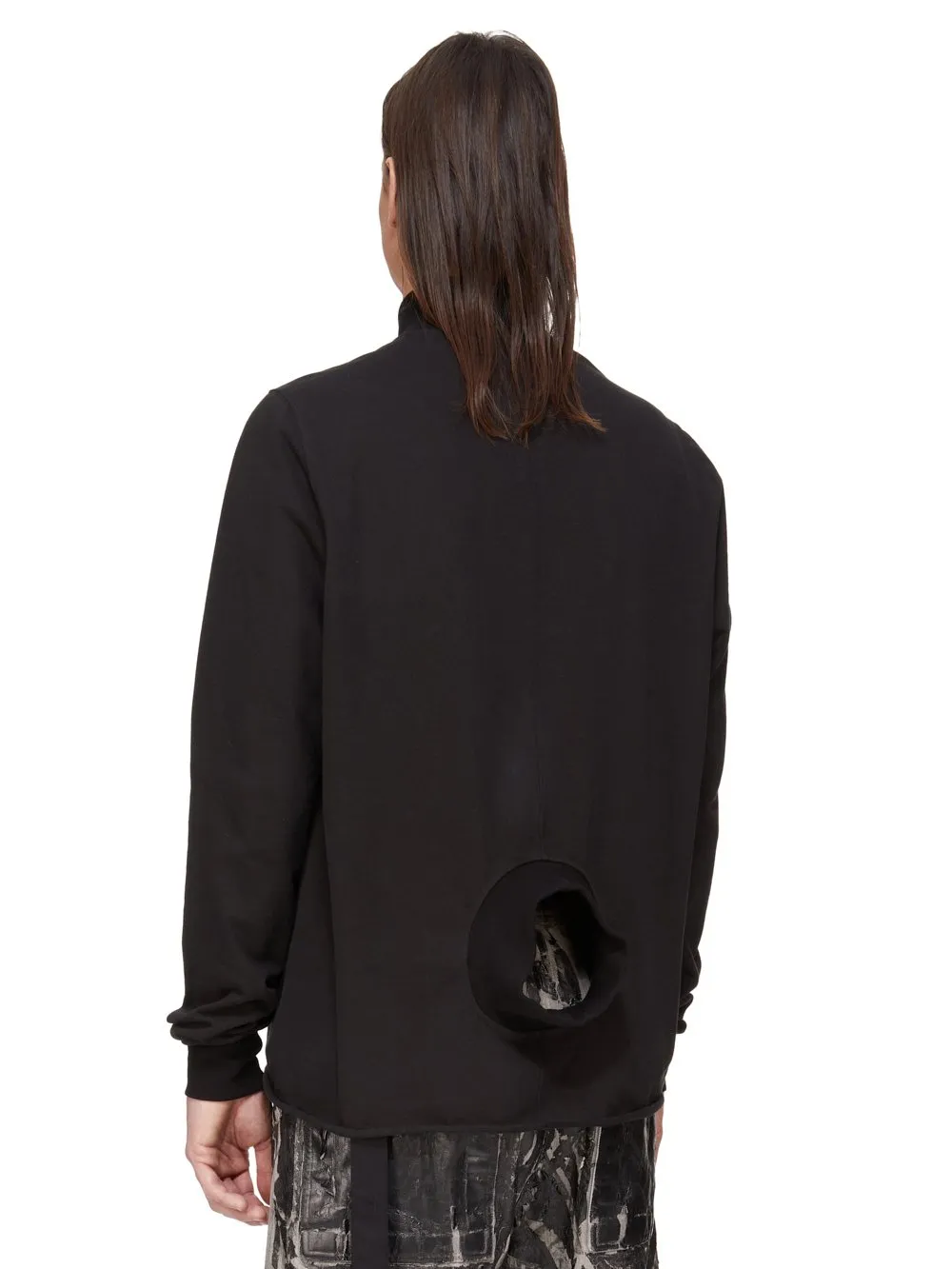 Drkshdw Concordians Headon Dbl Sweater In Black Compact Heavy Jersey