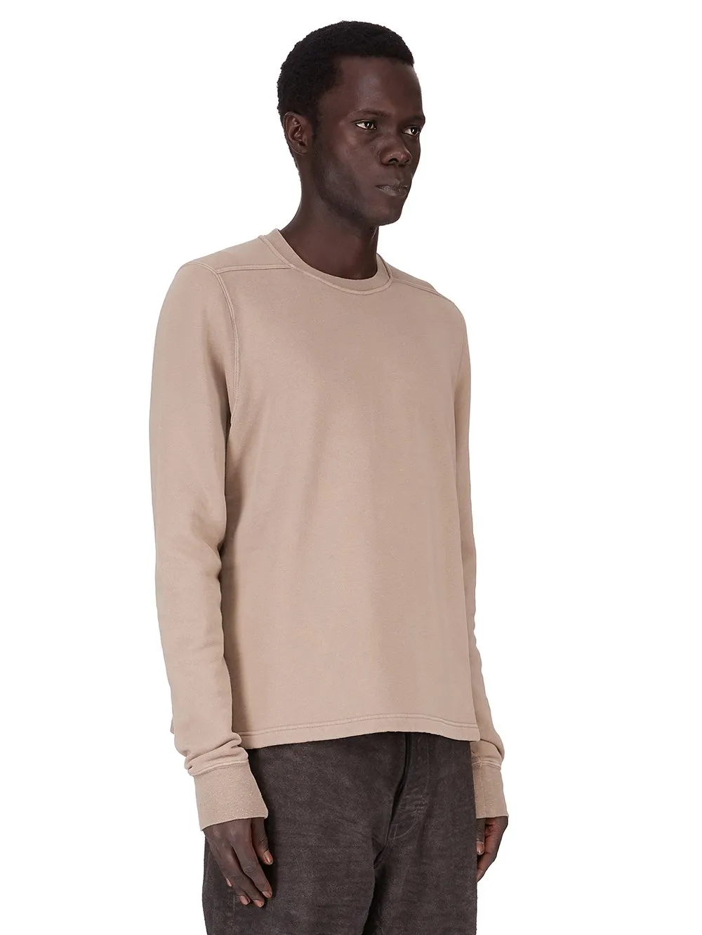 Drkshdw Concordians Crewneck Sweat In Dirty Pearl Slub Felpa