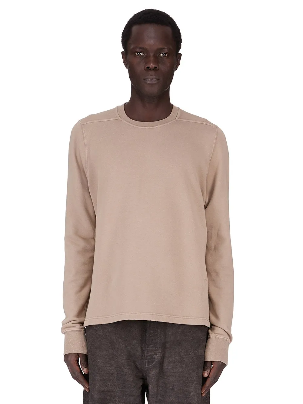 Drkshdw Concordians Crewneck Sweat In Dirty Pearl Slub Felpa