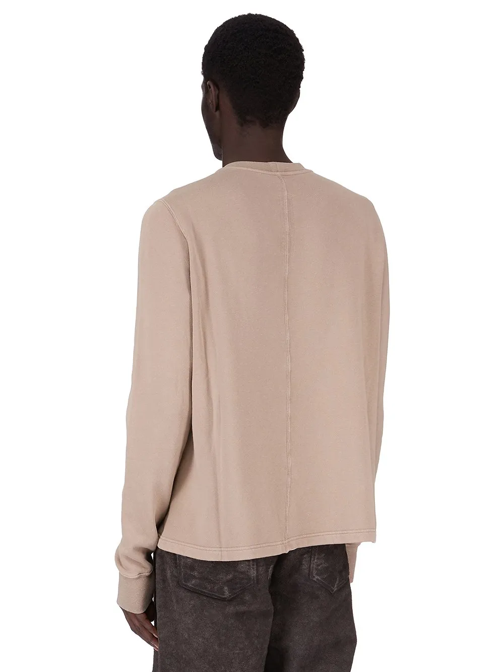 Drkshdw Concordians Crewneck Sweat In Dirty Pearl Slub Felpa