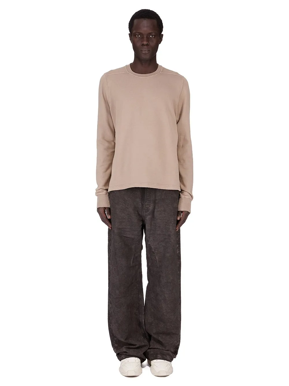 Drkshdw Concordians Crewneck Sweat In Dirty Pearl Slub Felpa