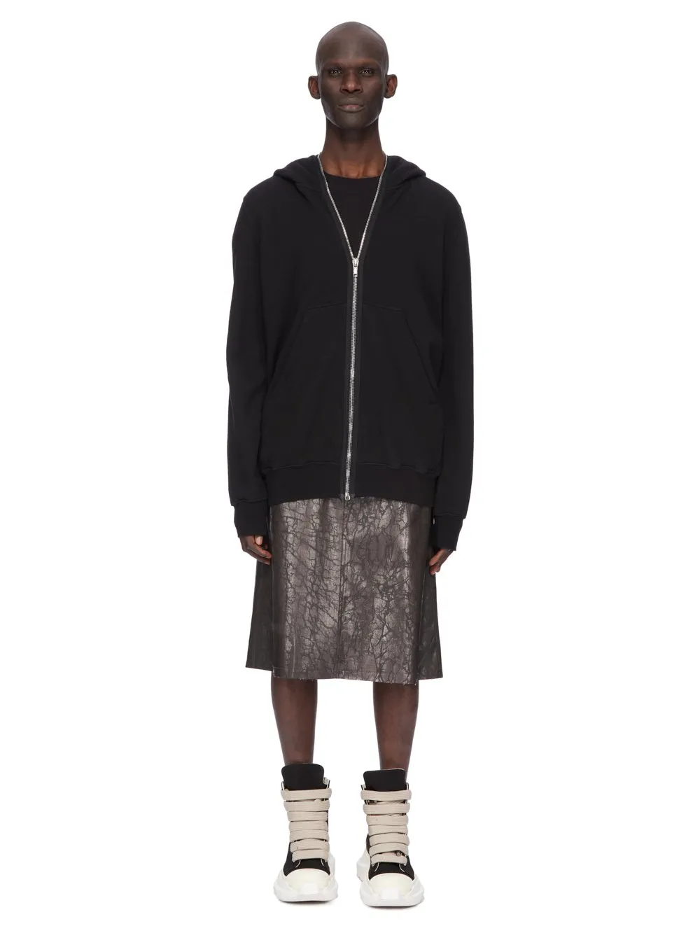 Drkshdw Concordians Jumbo Gimp Hoodie In Black Slub Felpa
