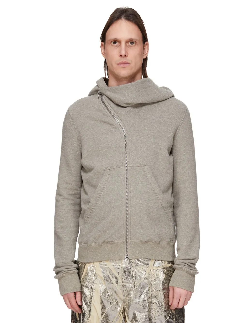 Drkshdw Concordians Mountain Hoodie In Melange Grey Felpa Jersey
