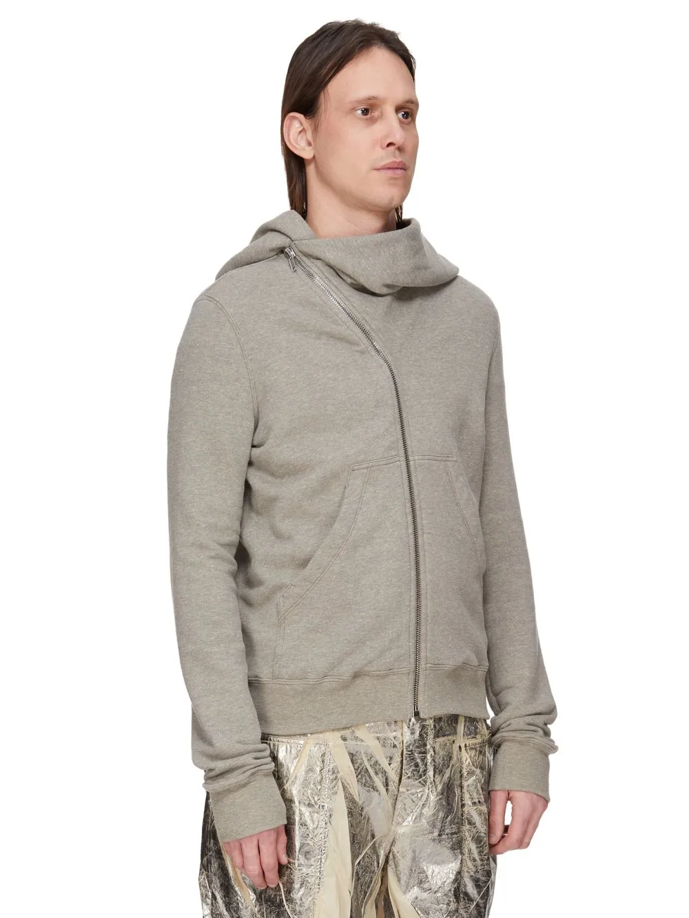Drkshdw Concordians Mountain Hoodie In Melange Grey Felpa Jersey