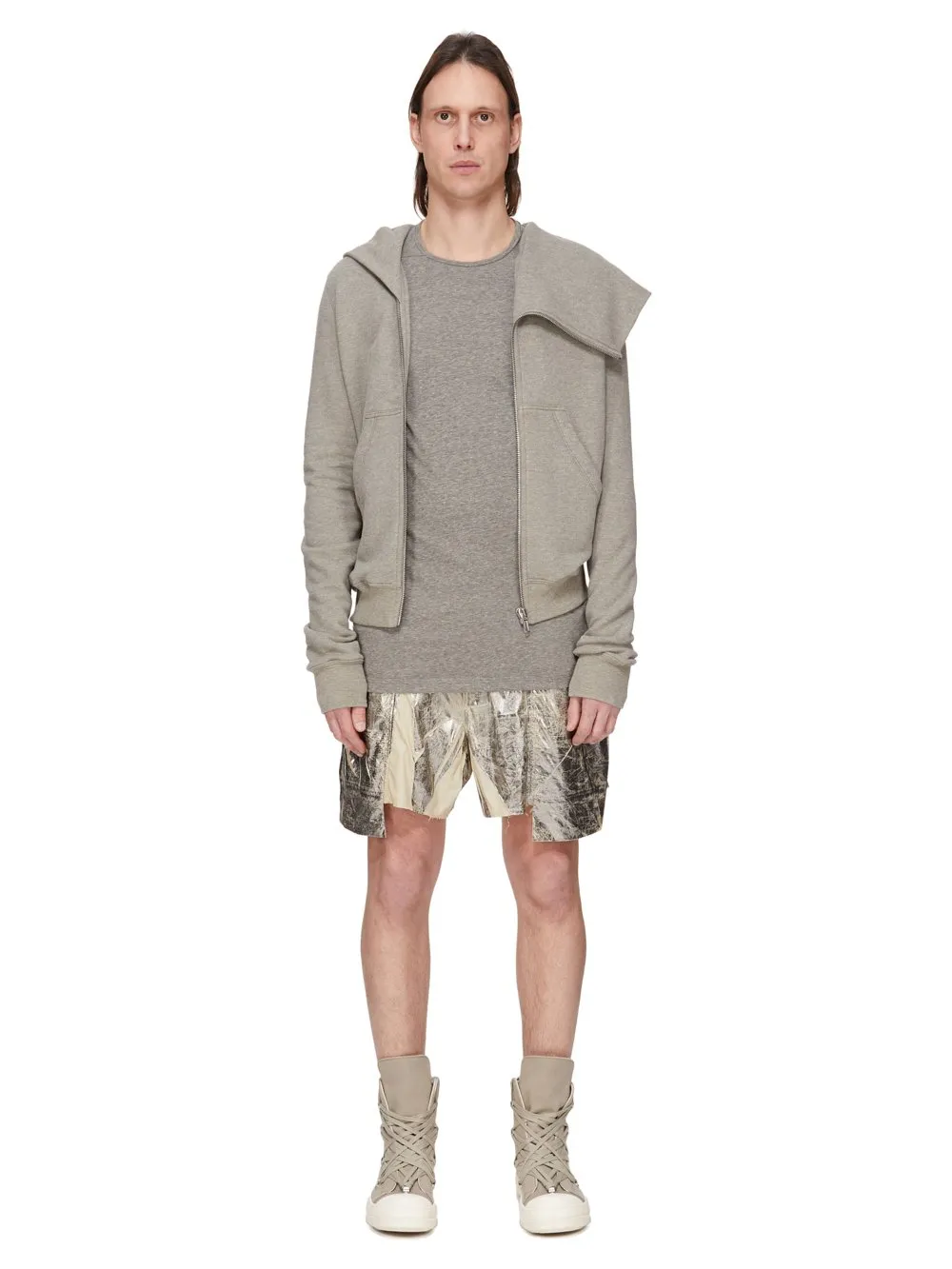 Drkshdw Concordians Mountain Hoodie In Melange Grey Felpa Jersey
