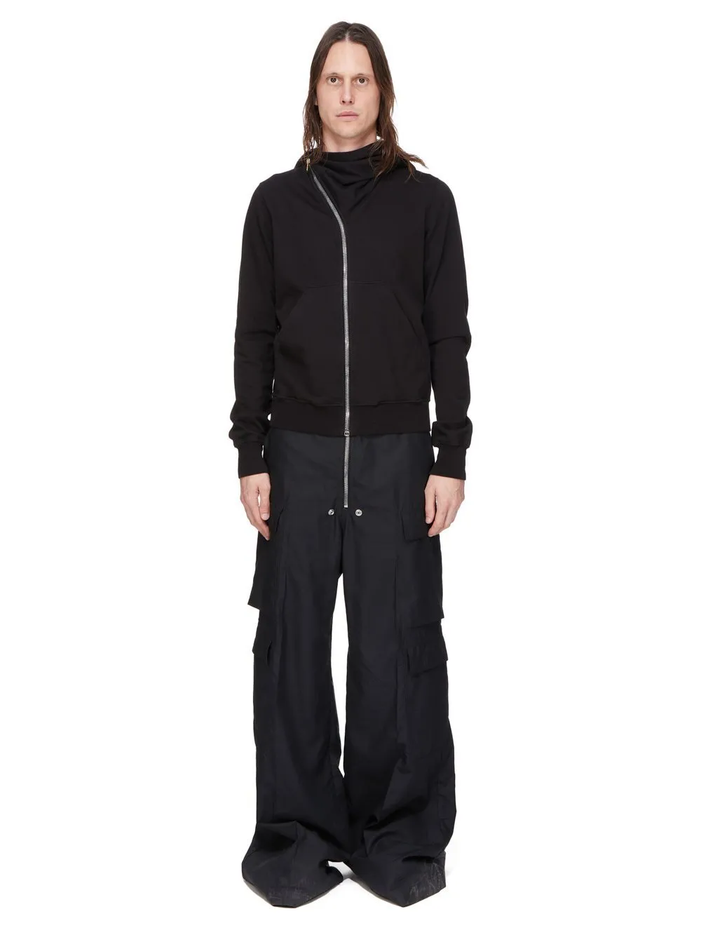 Drkshdw Concordians Mountain Hoodie In Black Compact Heavy Jersey